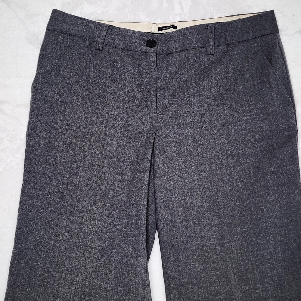 Talbots Windsor Curvy Pants Women's 4P Petite Gray Italian Flannel Wool‎ Stretch